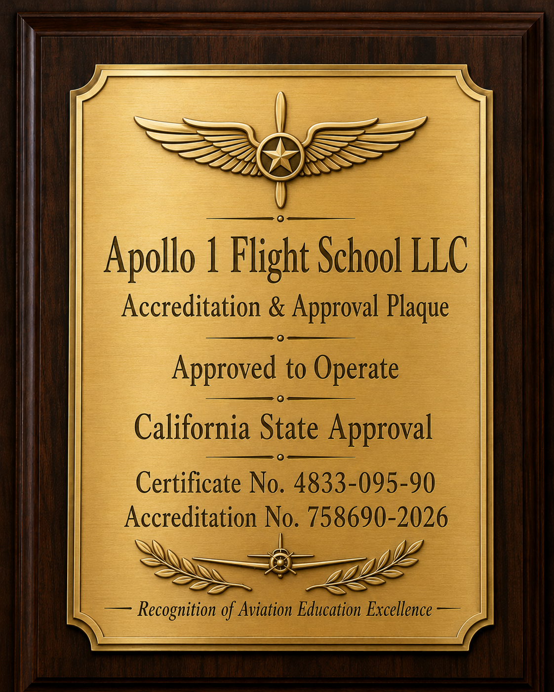 Pilot course Apollo 1 flight school LLC
